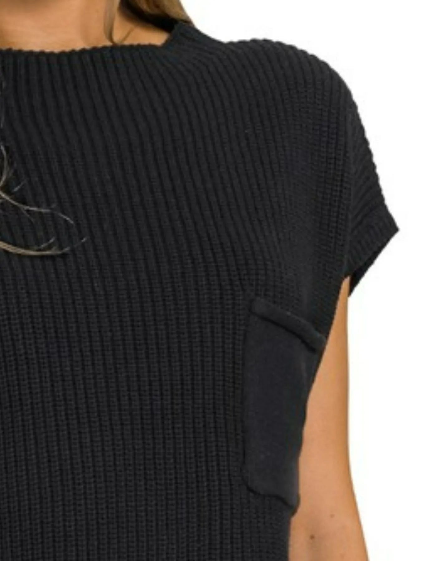 Zenana Mock Neck Short Sleeve Sweater
