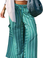 Contrast Striped Wide leg Pants