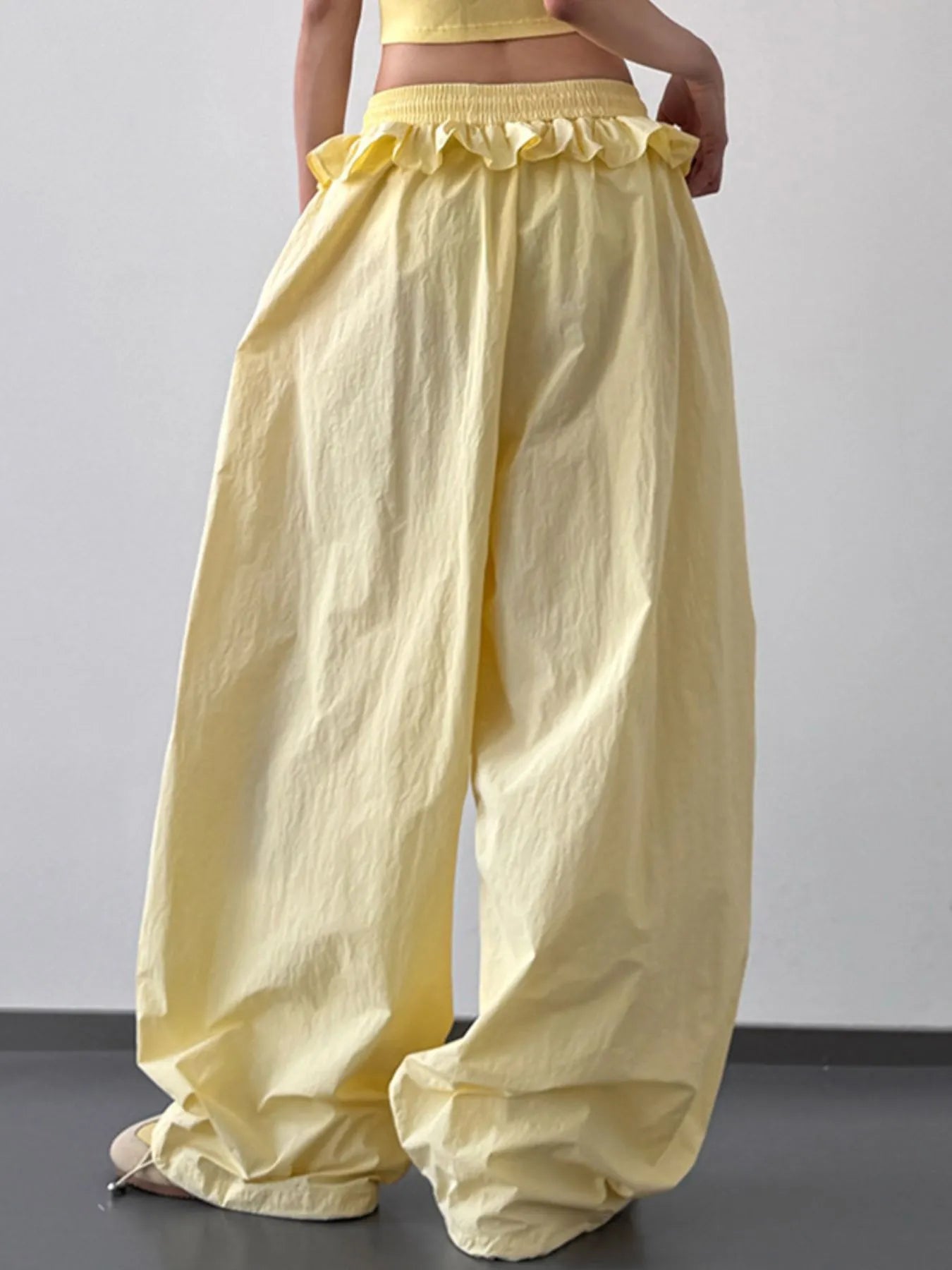 Drawstring Wide Leg Pants