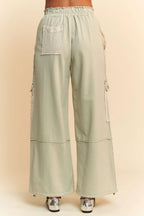 Davi & Dani Lace Patchwork Bottom Opening Adjustable Pants