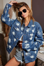 BiBi Washed Tie Dye Denim Jacket