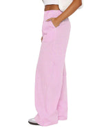 Pocketed Striped Wide Leg Pants