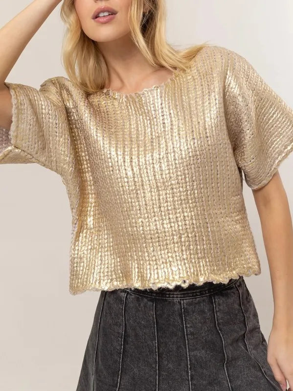 HYFVE Metal Coated Knit Sweater