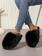 New Trendy Plush Fur Slippers