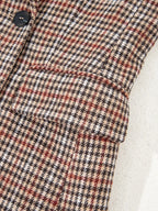 Houndstooth Lapel Collar Blazer
