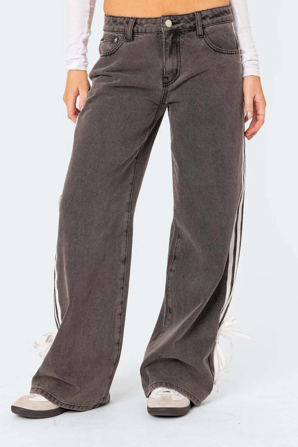 Side Striped Loose Fit Jeans