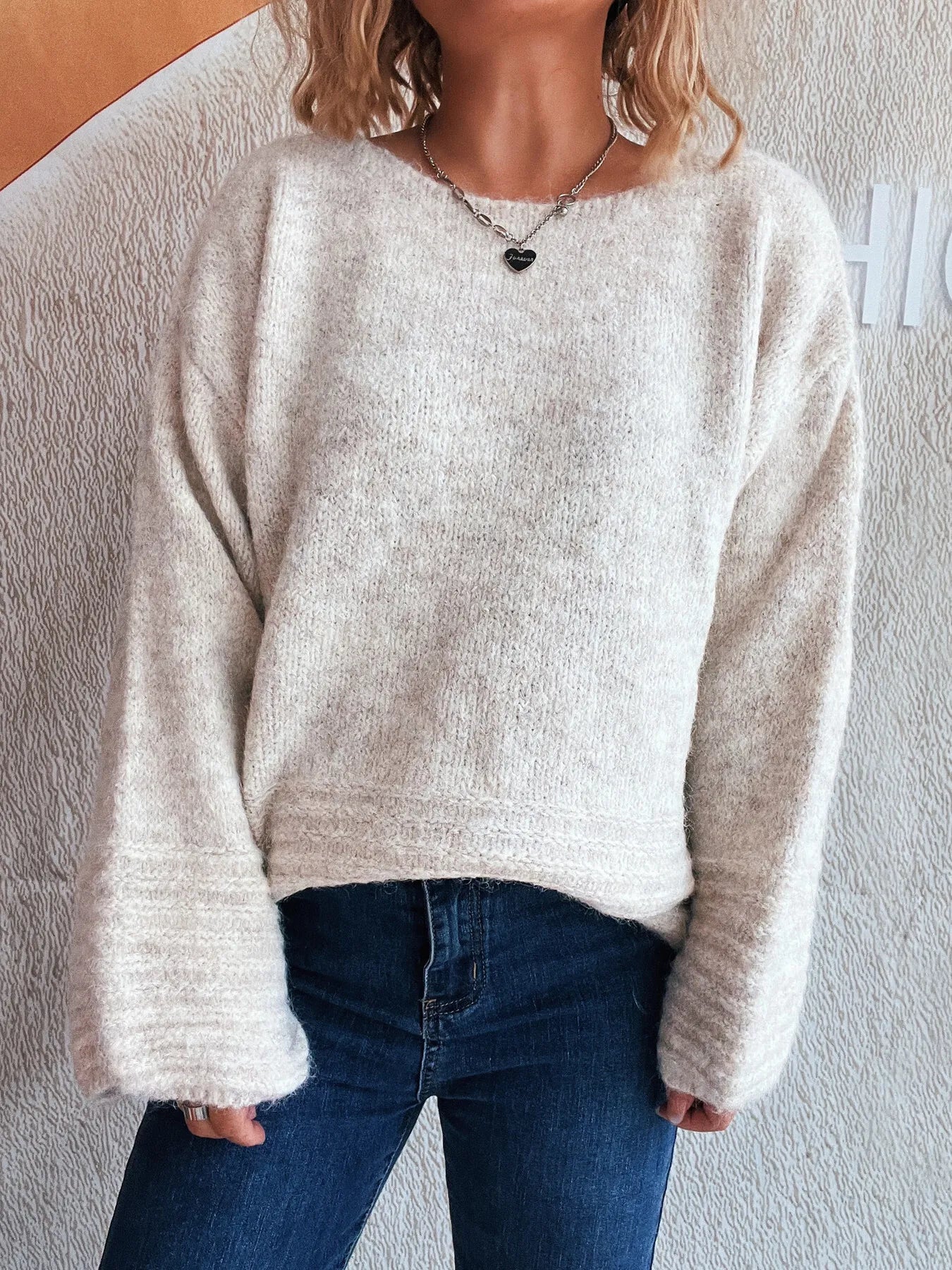 Relaxed Fit Round Neck Sweater