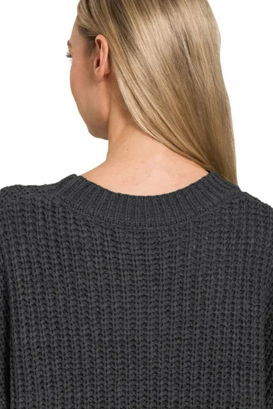 Zenana Short Sleeve Round Neck Sweater