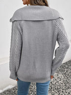 Cable Knit Half Zip Sweater