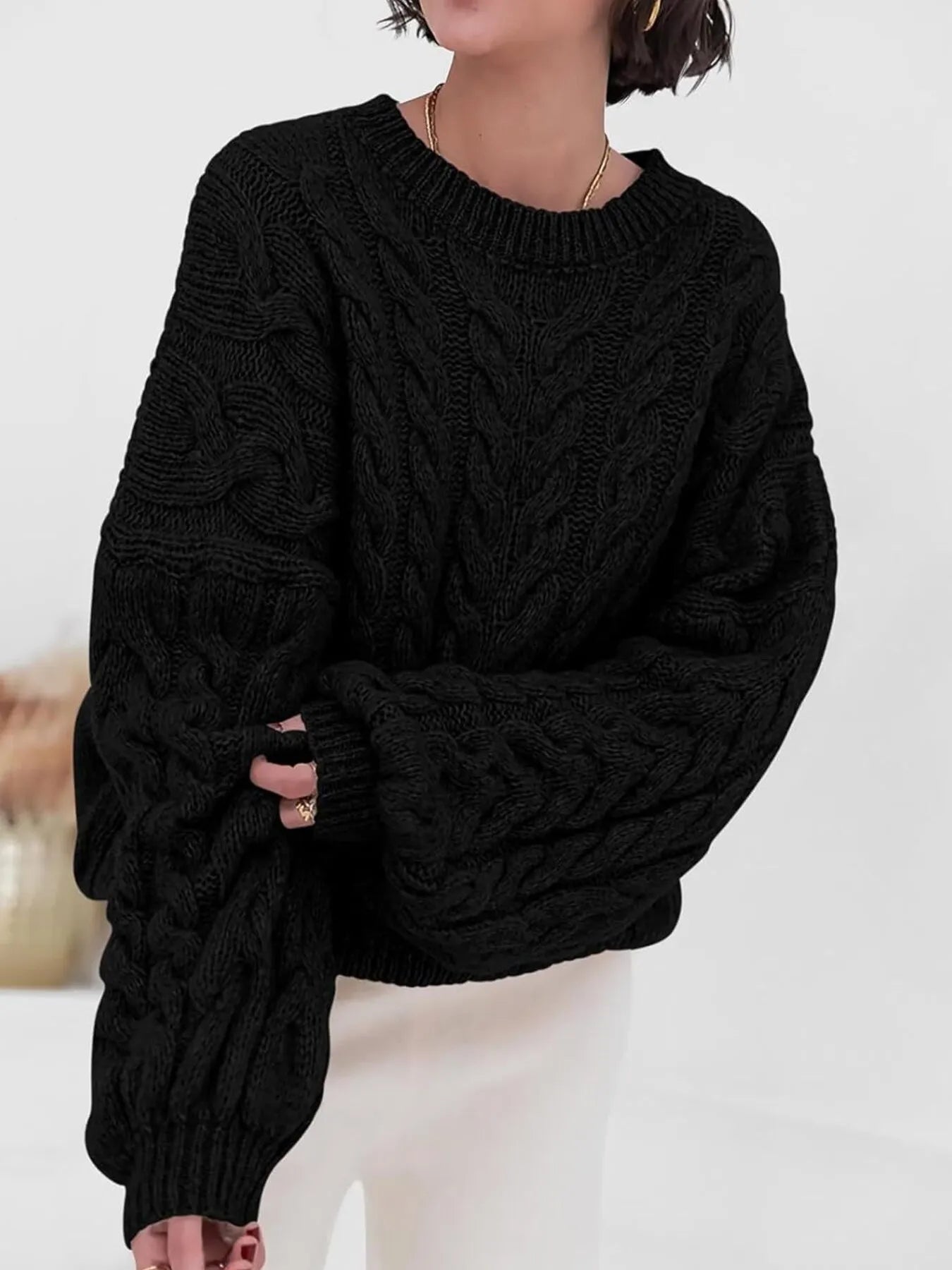 Cable Knit Long Sleeve Sweater