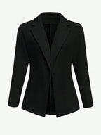 Lapel Collar Open Front Blazer