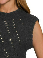 Zenana Openwork Textured Wool Sweater Vest
