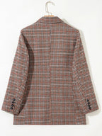 Houndstooth Lapel Collar Blazer