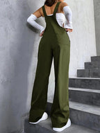 Women's Plain Pocket Overalls, Casual Comfy Overalls for Daily Wear, Ladies Clothes for All Seasons, Womenswear