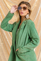 BiBi Vintage Washed Peak Lapel Double Breasted Blazer