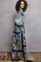 POL Floral Printed Woven Wide Leg Drawstring Pants