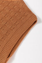 Textured Pattern Round Neck Sweater Vest