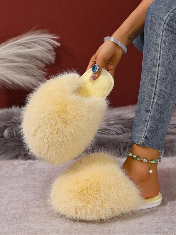 New Trendy Plush Fur Slippers