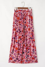 Floral Wide Leg Elastic High Waist Pants