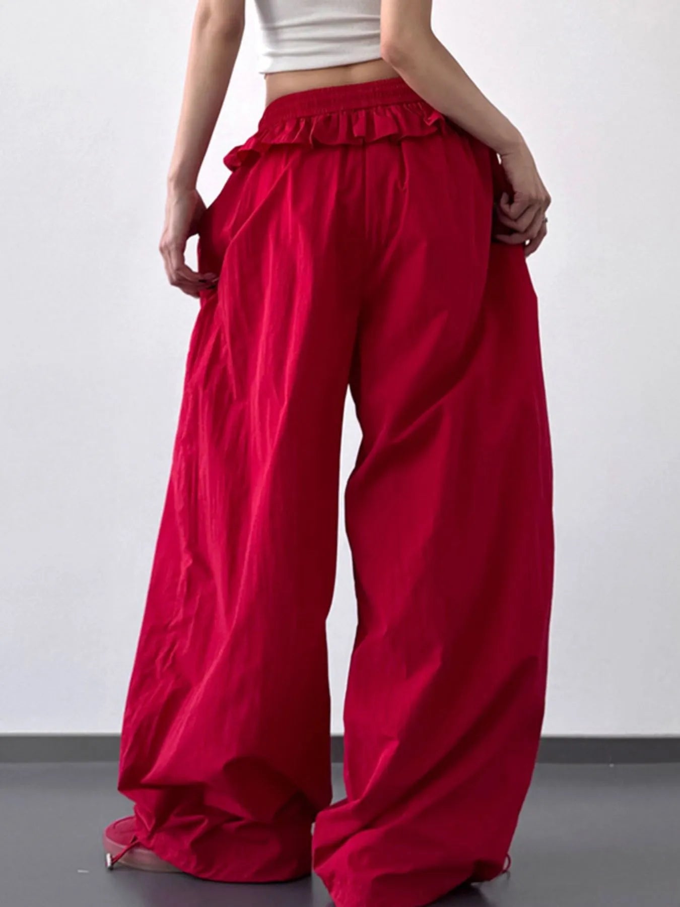 Drawstring Wide Leg Pants