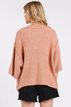 Mittoshop Side Slit Notched Drop Shoulder Sweater