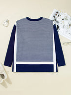 Stripe Dolman Oversize Tunic Sweater