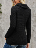 Full Size Texture Turtleneck Long Sleeve Sweater Plus Size