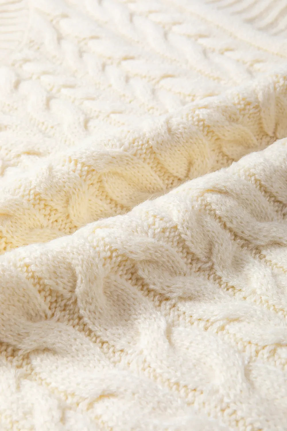 Cable Knit Turtleneck Sweater Vest
