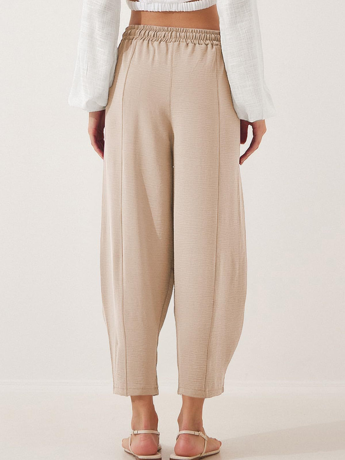 Full Size Drawstring Cropped Jogger Pants Plus Size