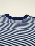 Stripe Dolman Oversize Tunic Sweater