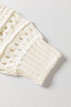 Pointelle Knit Puff Sleeve Sweater