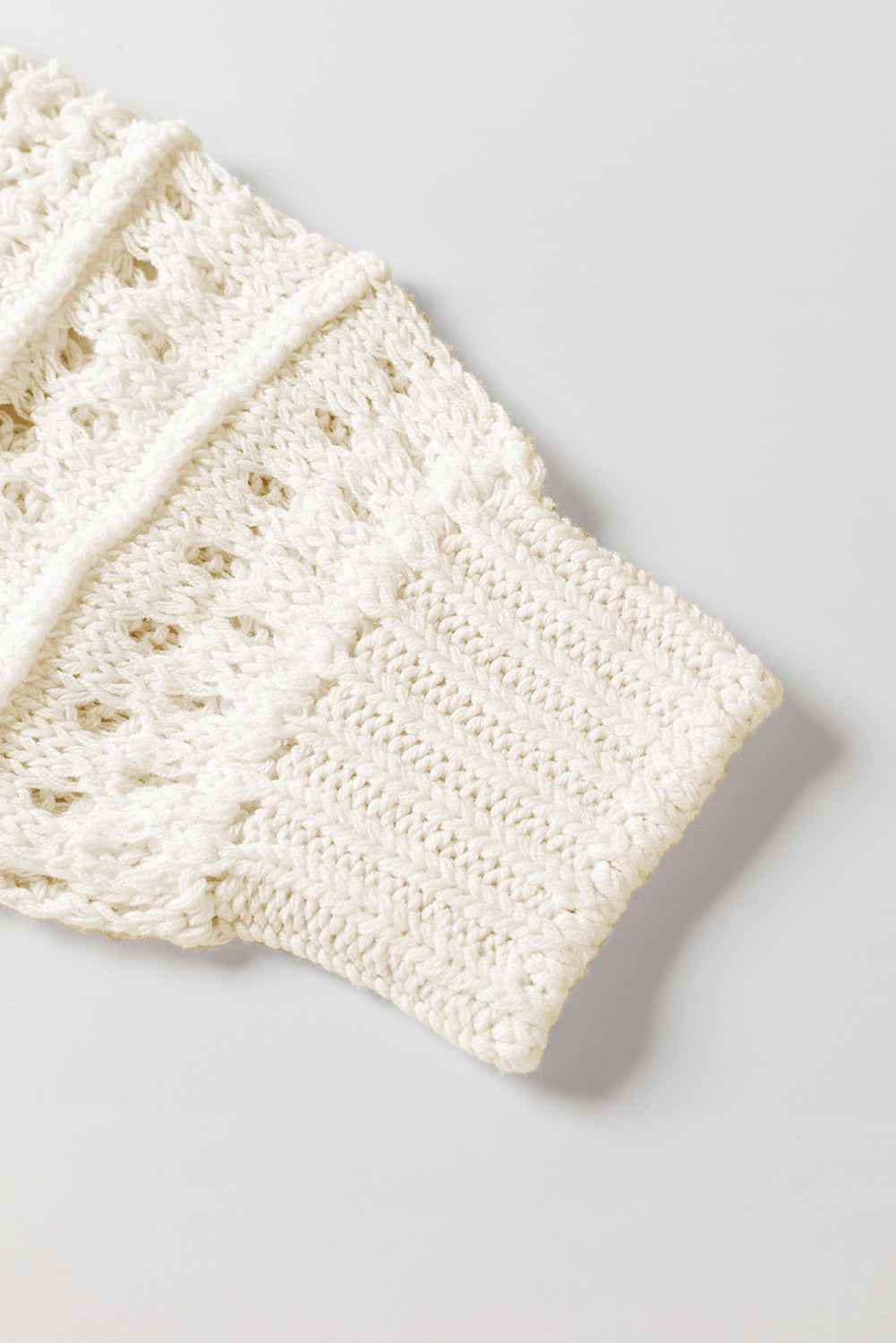 Pointelle Knit Puff Sleeve Sweater