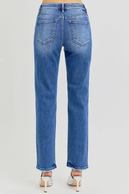 RISEN Mid Rise Ankle Tapered Jeans