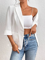Classic Lapel Collar One Button Blazer