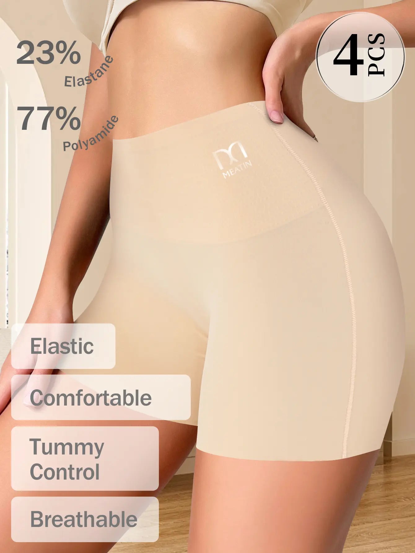 4 Pack High-Waist Tummy Control Shaper Shorts