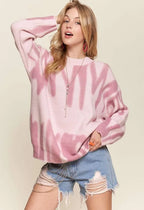 ADORA Drop Shoulder Graffiti Sweater Oversized