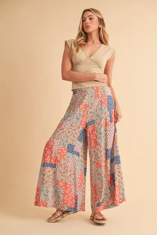 Aemi+Co Printed Wide Leg Pants
