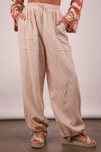 VERY J Wide Leg Gauze Solid Pants