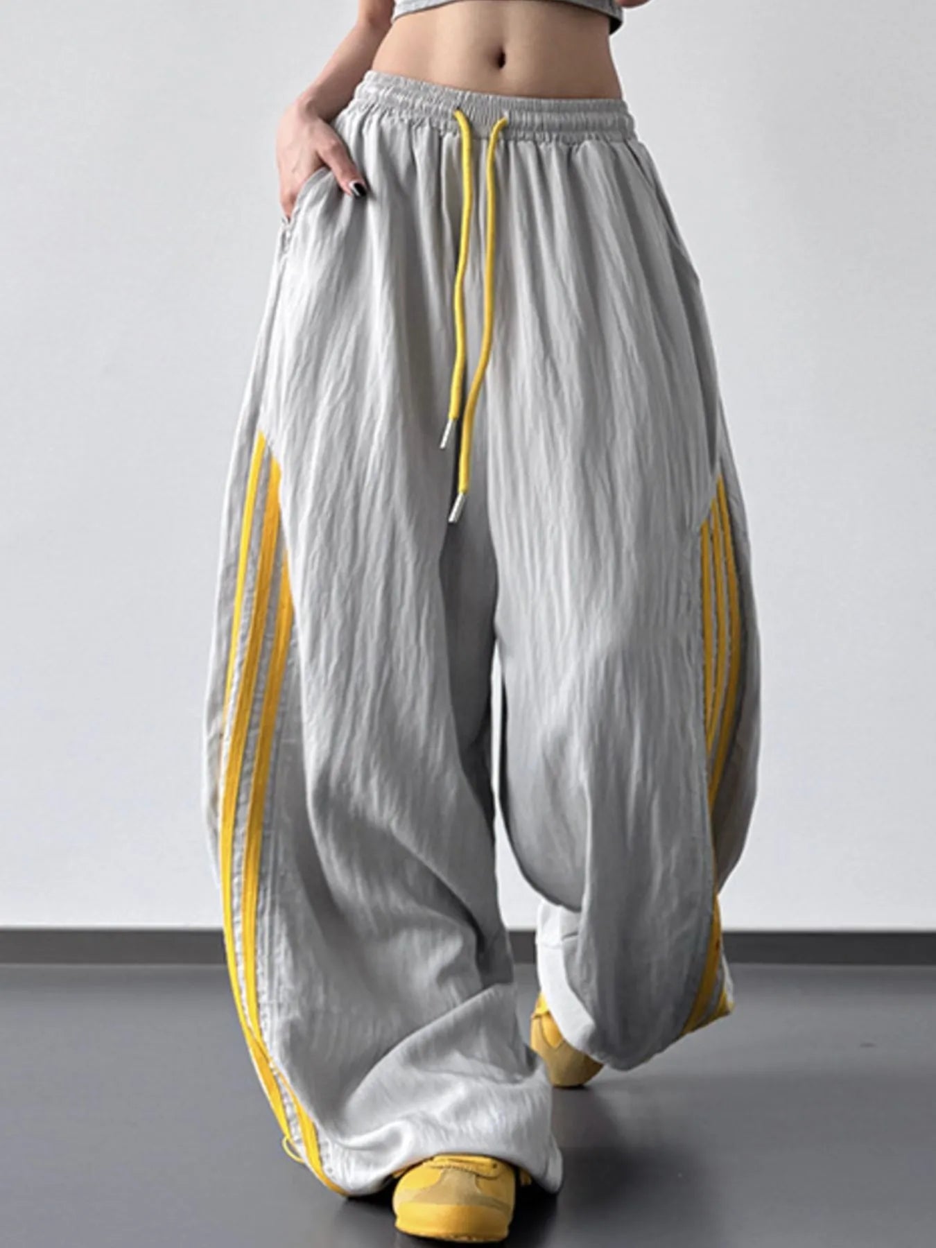 Side Striped Wide Leg Pants