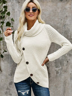Full Size Texture Turtleneck Long Sleeve Sweater Plus Size