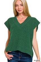 Zenana Oversized Sweater Vest with Side Slit