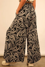 VERY J Full Size Printed Wide Leg Pants Plus Size