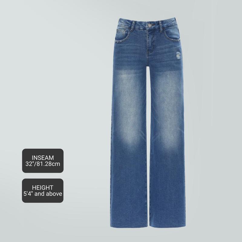 Tummy Control Curve Hugging Rise Baggy Jeans