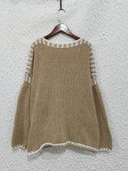 Contrast Trim Oversized Sweater