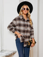Plaid Collared Shirt Jacket