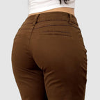 Mid Rise Stretchy Straight Leg Butt Hugging Pants