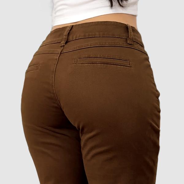 Mid Rise Stretchy Straight Leg Butt Hugging Pants
