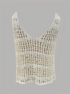 Crochet Knit V-Neck Sweater Vest