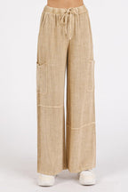 Mittoshop Mineral Wash Drawstring Elastic Waist Pants