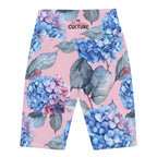 [Floral Bloom] Blushing Hydrangea Biker Shorts